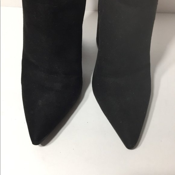 Just Fab Soleil Suede Pointed Toe Ankle  Zipper Booties - Picture 3 of 8
